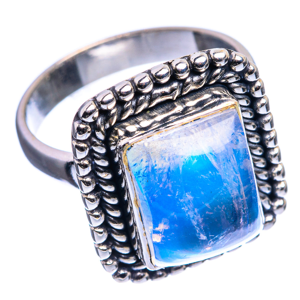 Rainbow Moonstone Ring Size 6.5 (925 Sterling Silver) R142462