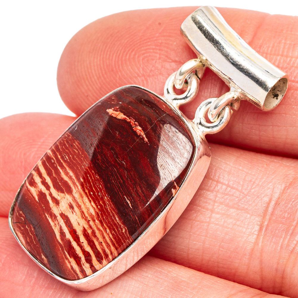 Red Jasper Pendant 1 3/8" (925 Sterling Silver) P44010