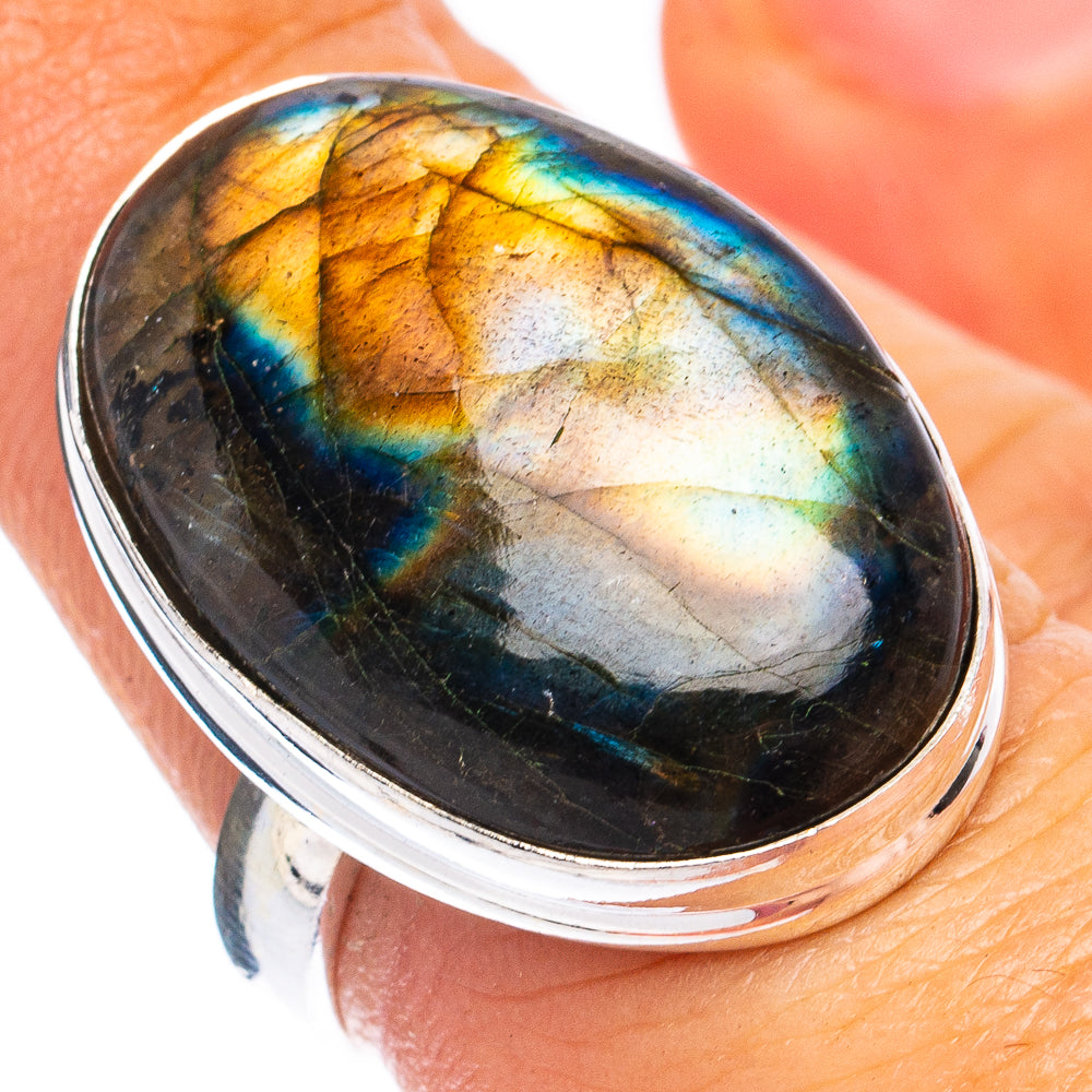 Labradorite Ring Size 6.75 (925 Sterling Silver) R8449