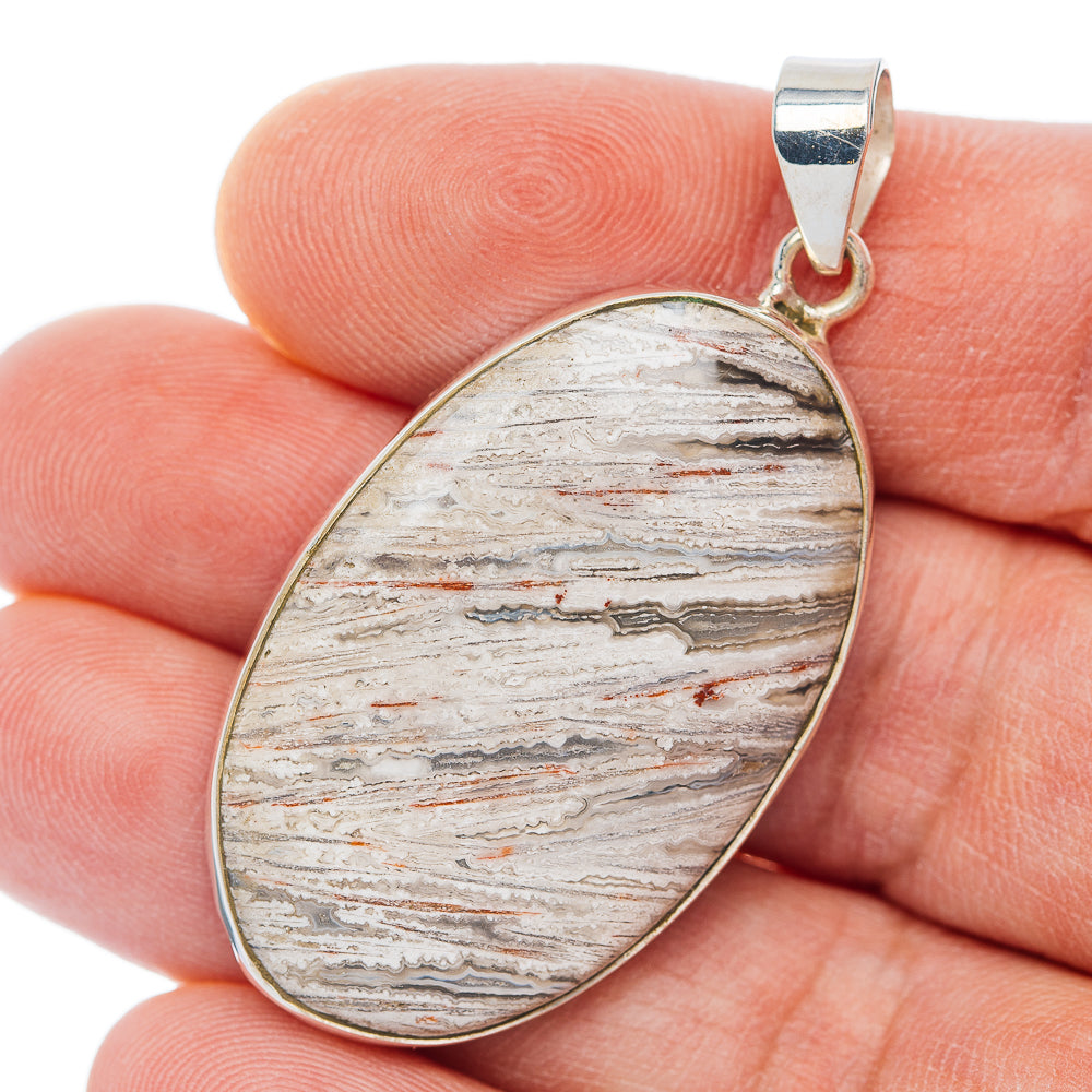 Premium Mexican Lattice Agate Pendant 1 7/8" (.925 Sterling Silver)