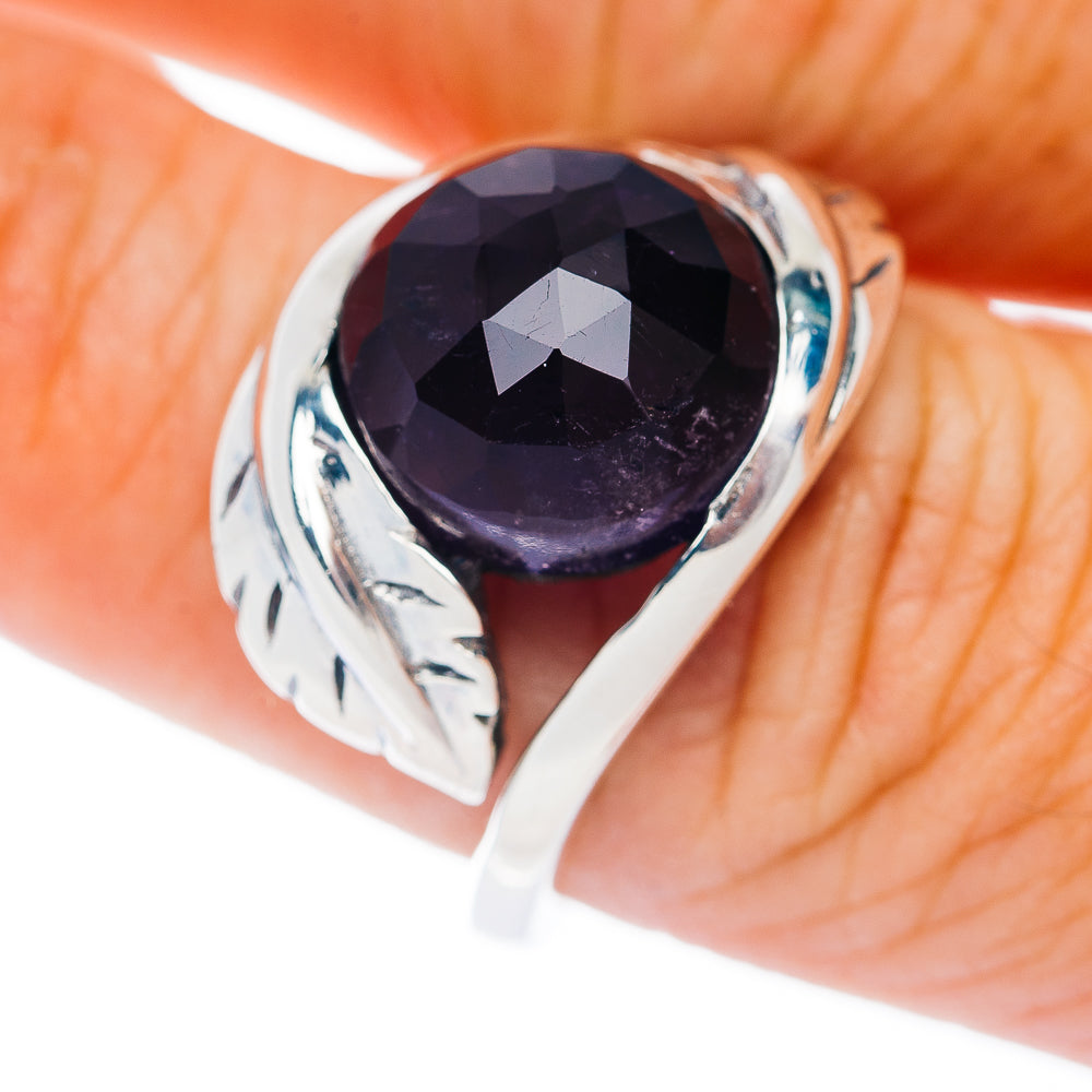 Premium Amethyst Leaf Ring Size 8 (.925 Sterling Silver)