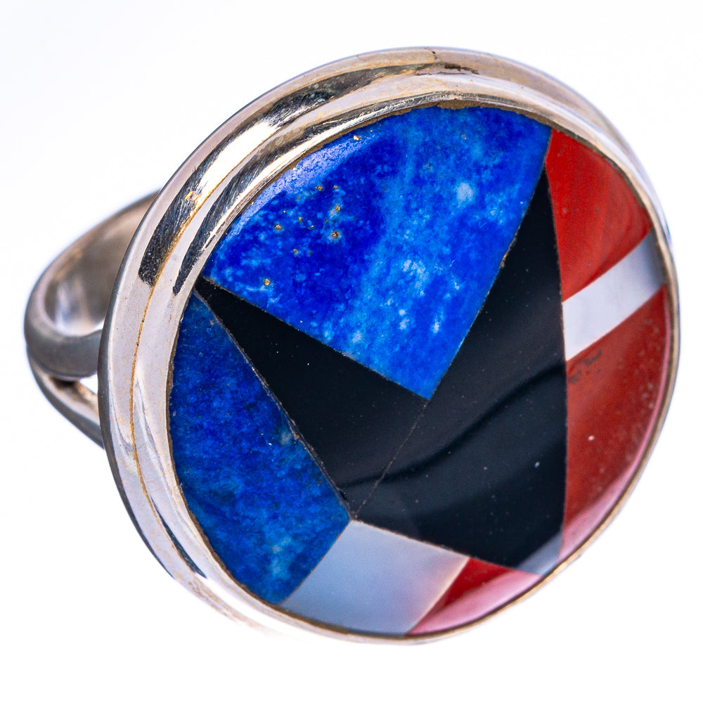 Turquoise Inlay Ring Size 7 (925 Sterling Silver) R1383