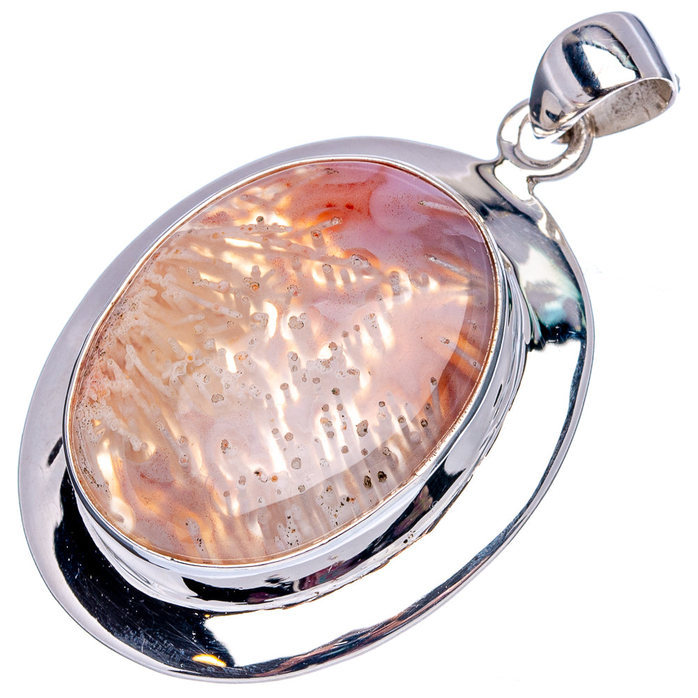 Premium Tube Agate Pendant 1 3/4" (.925 Sterling Silver)