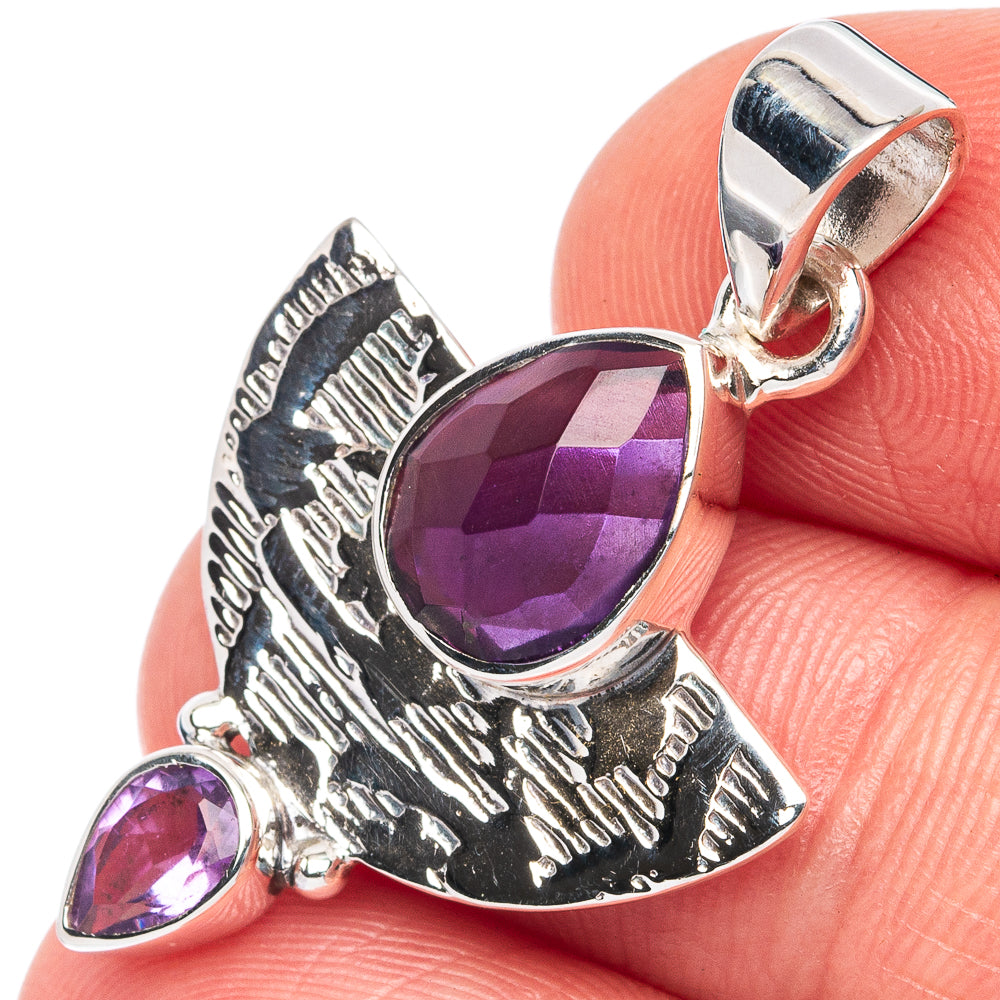 Premium Amethyst Pendant 1 3/8" (925 Sterling Silver) P44687