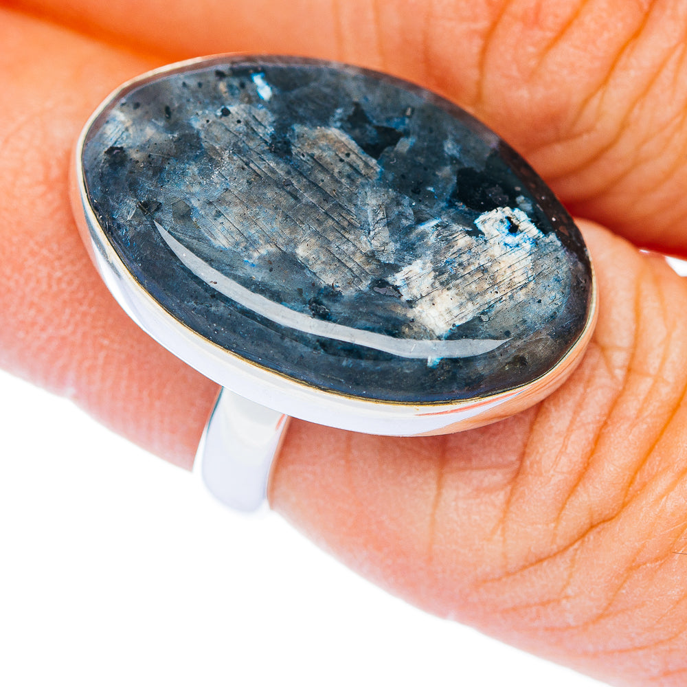 Premium Larvikite Ring Size 6.25 Adjustable (.925 Sterling Silver)
