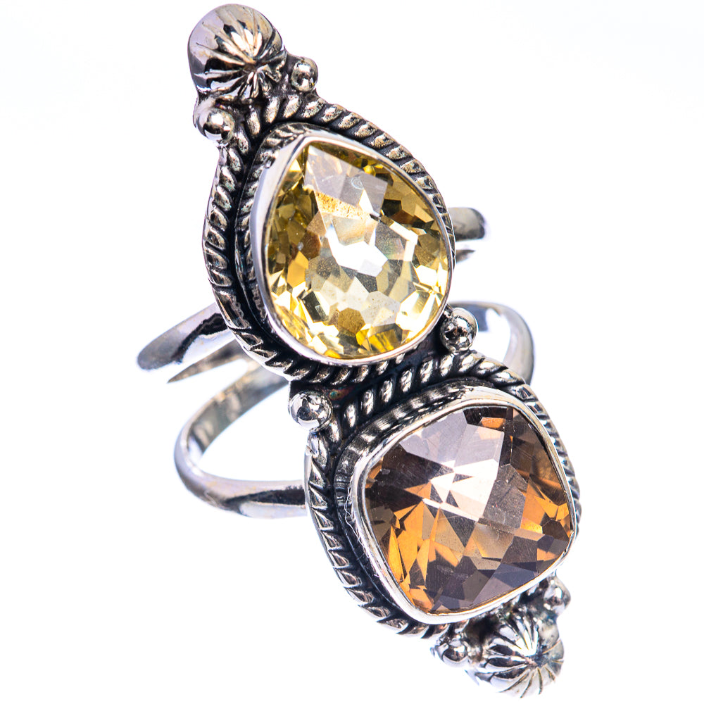 Large Smoky Quartz, Citrine Ring Size 8 (925 Sterling Silver) RING143478