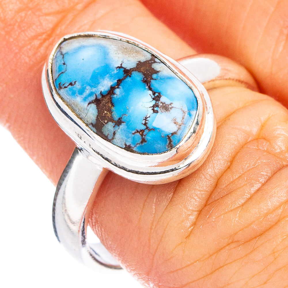 Rare Golden Hills Turquoise Ring Size 7 (.925 Sterling Silver)