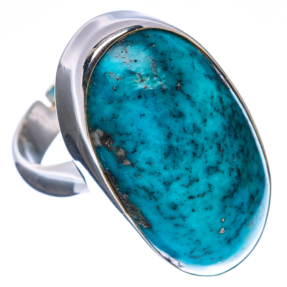 Premium Persian Turquoise Ring Size 6 Adjustable (.925 Sterling Silver)
