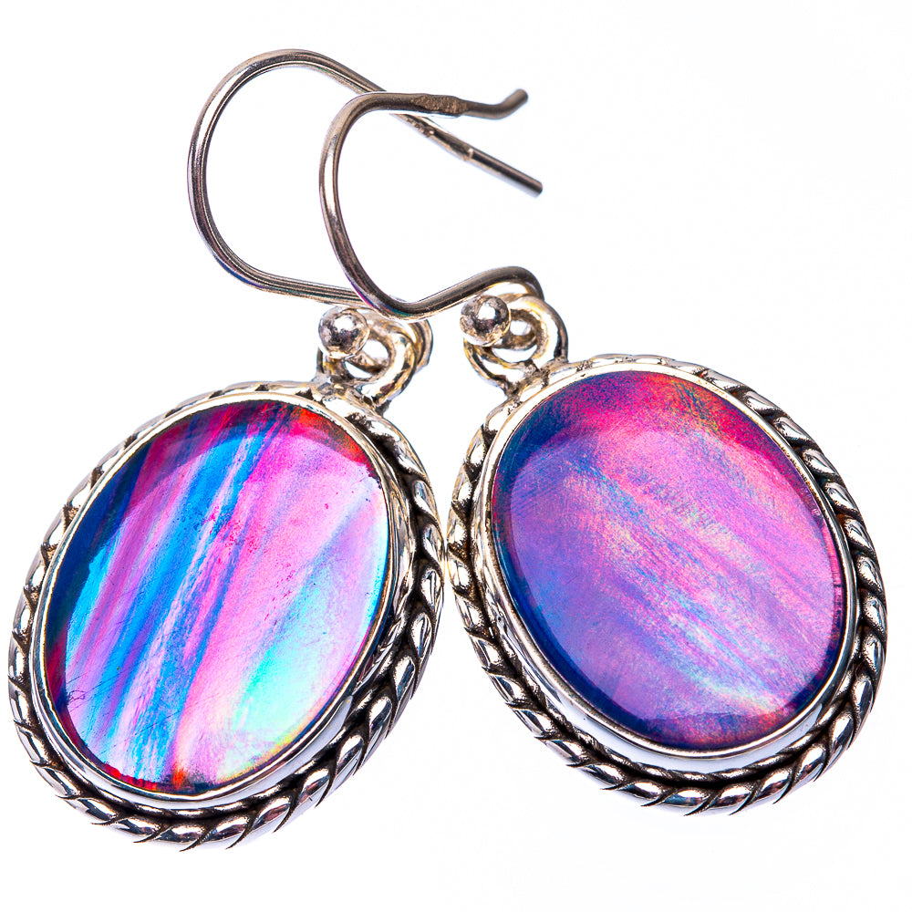 Aura Opal Earrings 1 3/8" (925 Sterling Silver) E432273