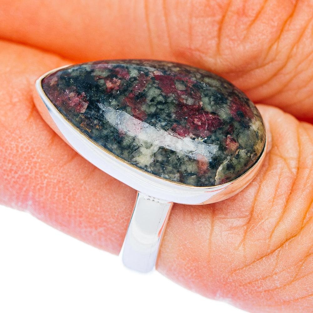 Premium Eudialyte Ring Size 6.25 Adjustable (.925 Sterling Silver)