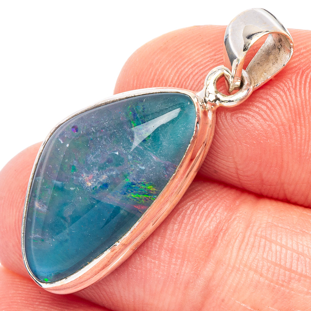 Rare Triple Opal Pendant 1 3/8" (925 Sterling Silver) P44821