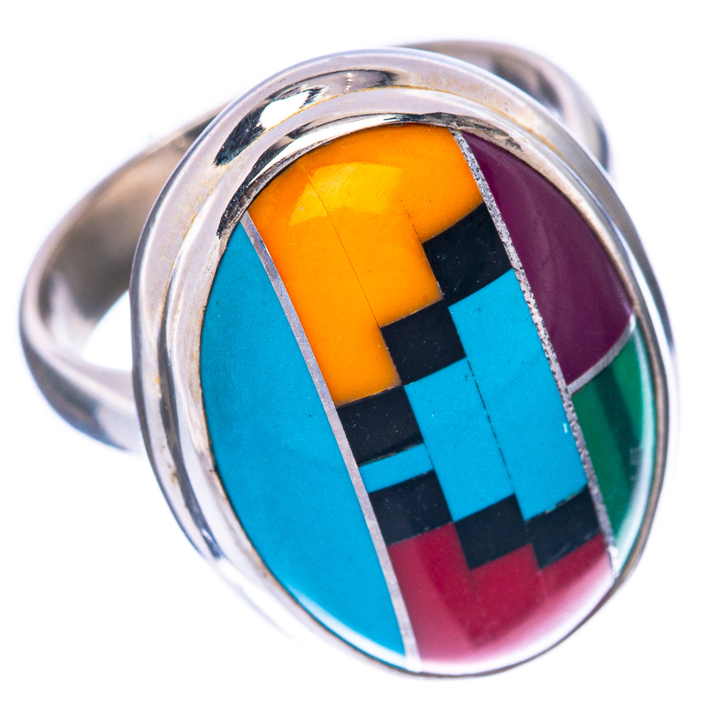 Turquiose Inlay Ring Size 5 (925 Sterling Silver) R1654