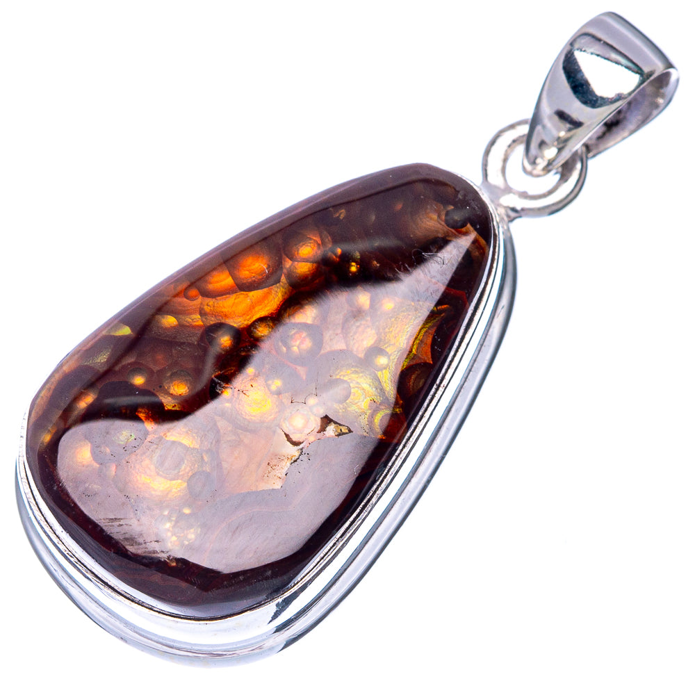 Rare Mexican Fire Agate Pendant 1 1/2" (.925 Sterling Silver)