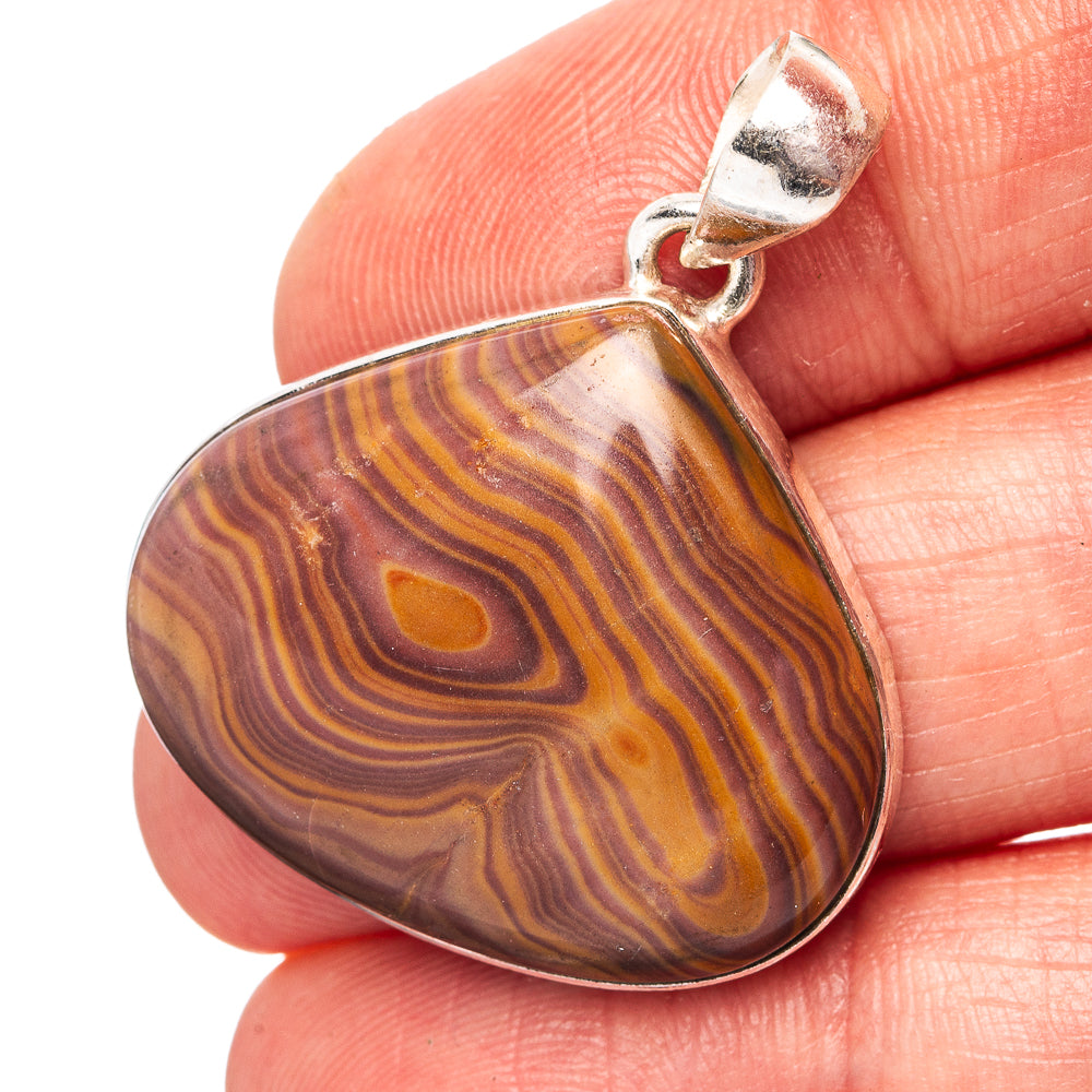 Rainbow Hickoryite Pendant 1 3/8" (.925 Sterling Silver)