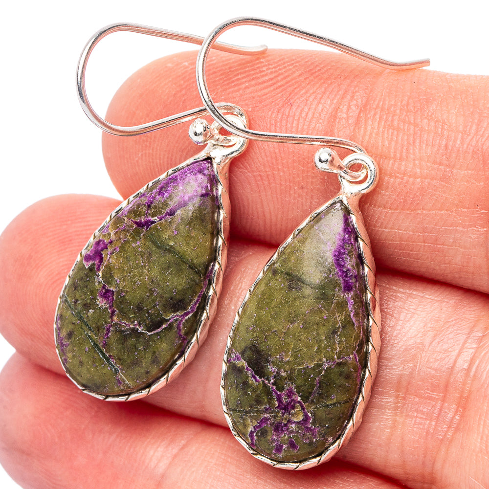 Stichtite Earrings 1 5/8" (.925 Sterling Silver)