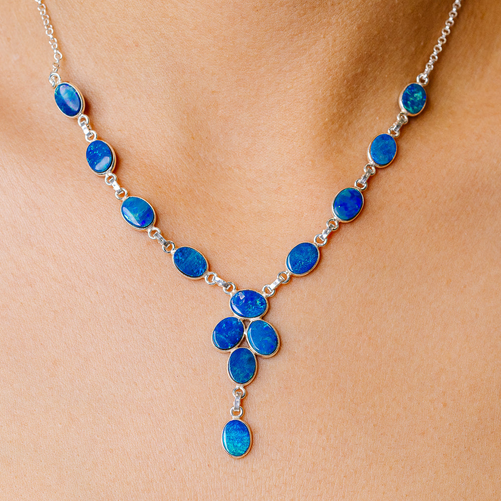 Doublet Opal Necklace 16 (925 Sterling Silver) NEC90206