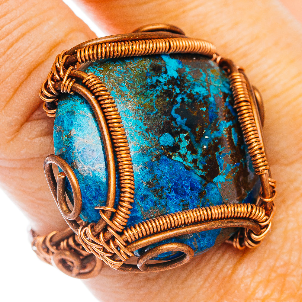 Shattuckite Wire Wrap Ring Size 9 (Copper)