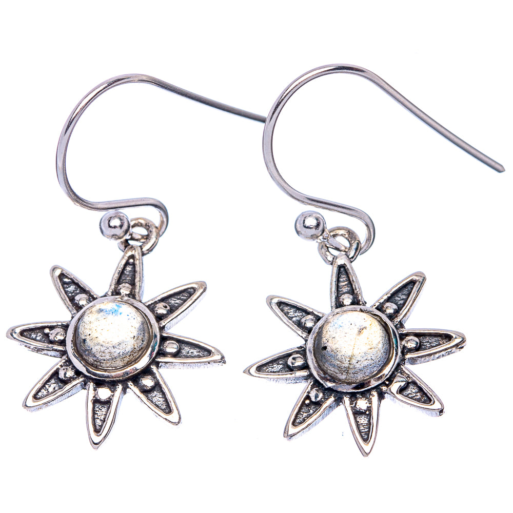 Labradorite Flower Dainty Earrings 1 1/4" (925 Sterling Silver) E2063