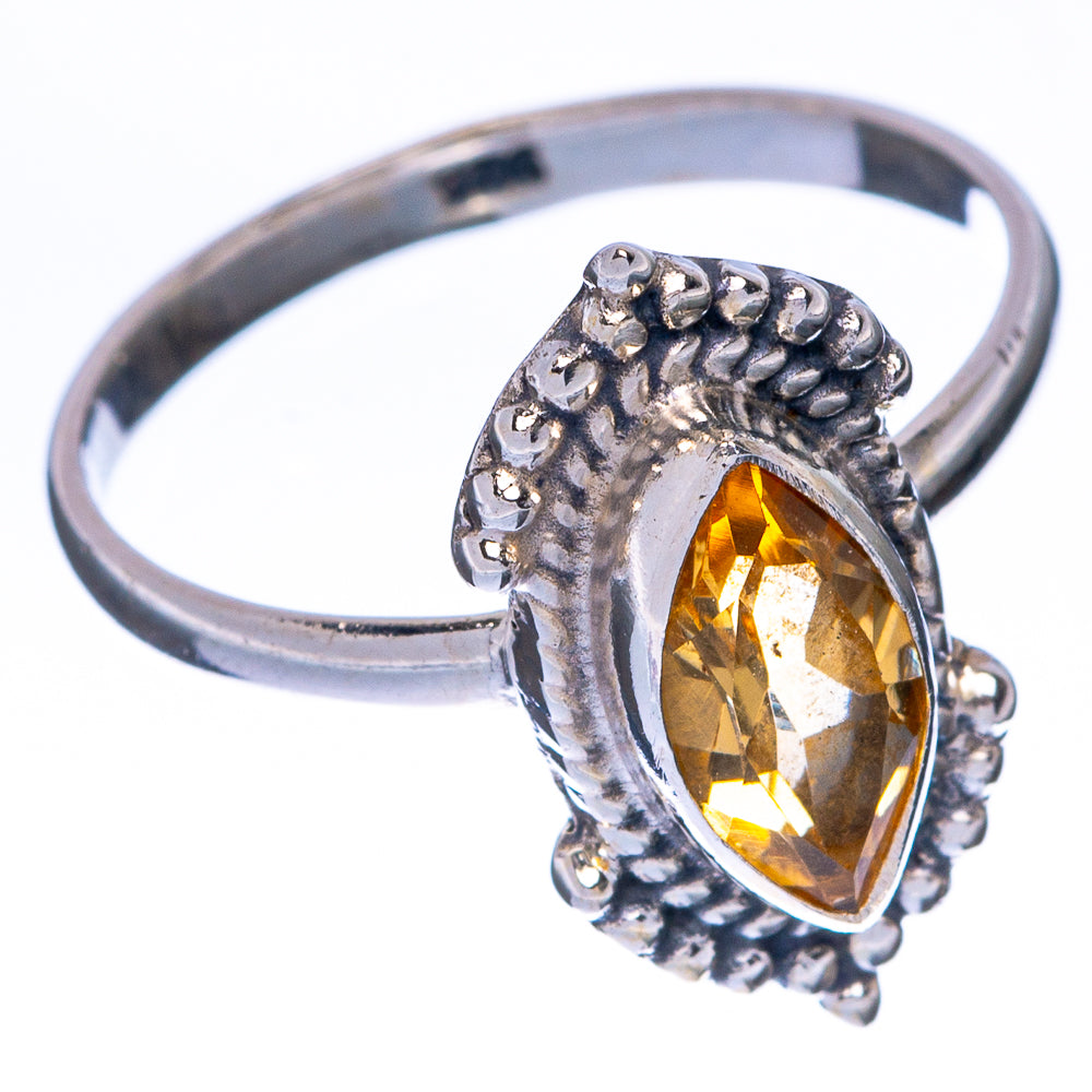 Faceted Citrine Dainty Ring Size 6.75 (925 Sterling Silver) R144995