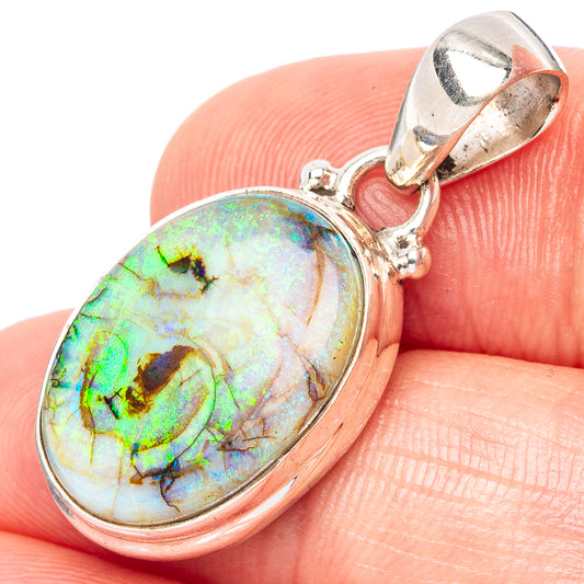 Rare Sterling Opal Pendant 1 1/4" (925 Sterling Silver) P42955