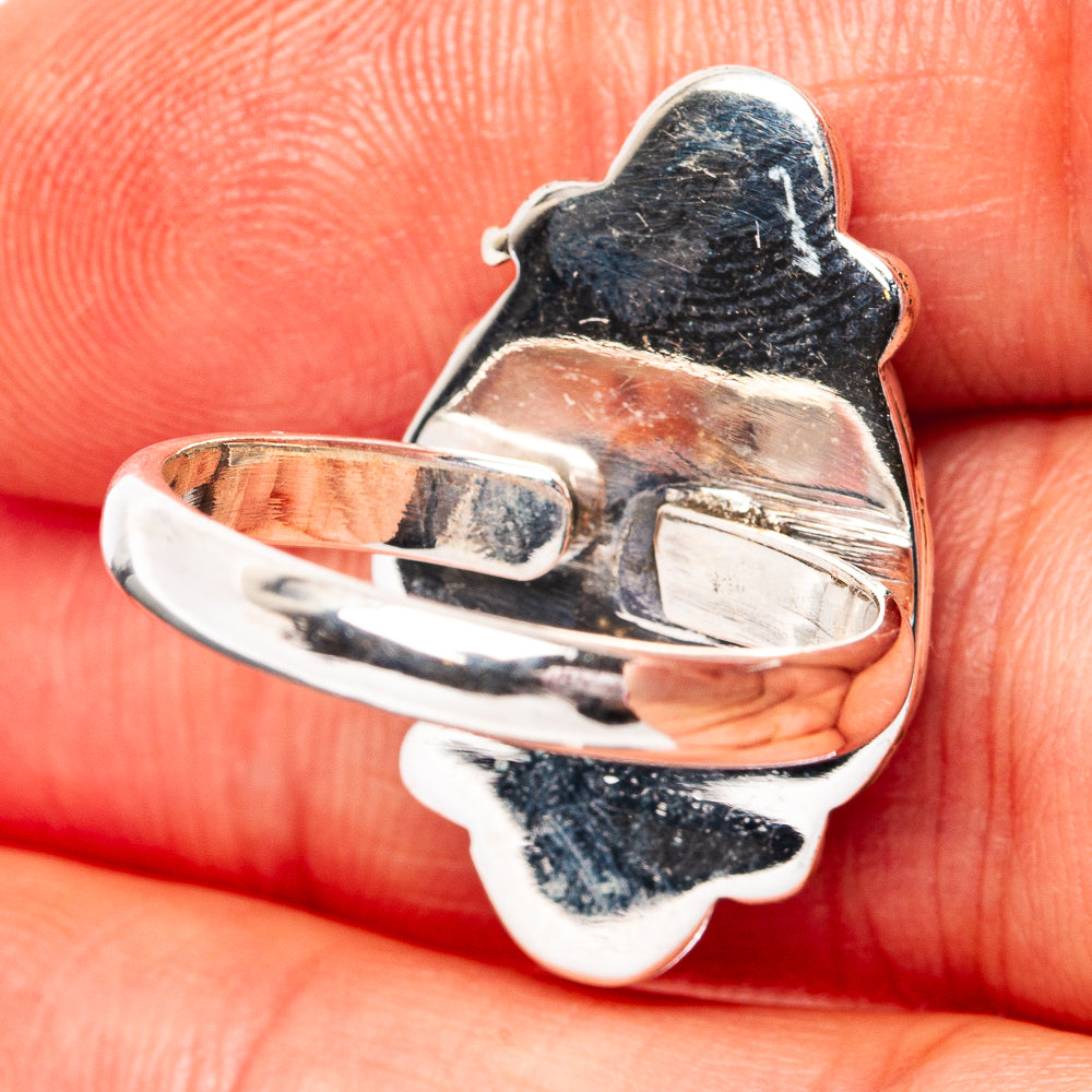 Southwestern Style Mosaic Opal Ring Size 8 Adjustable (.925 Sterling Silver)