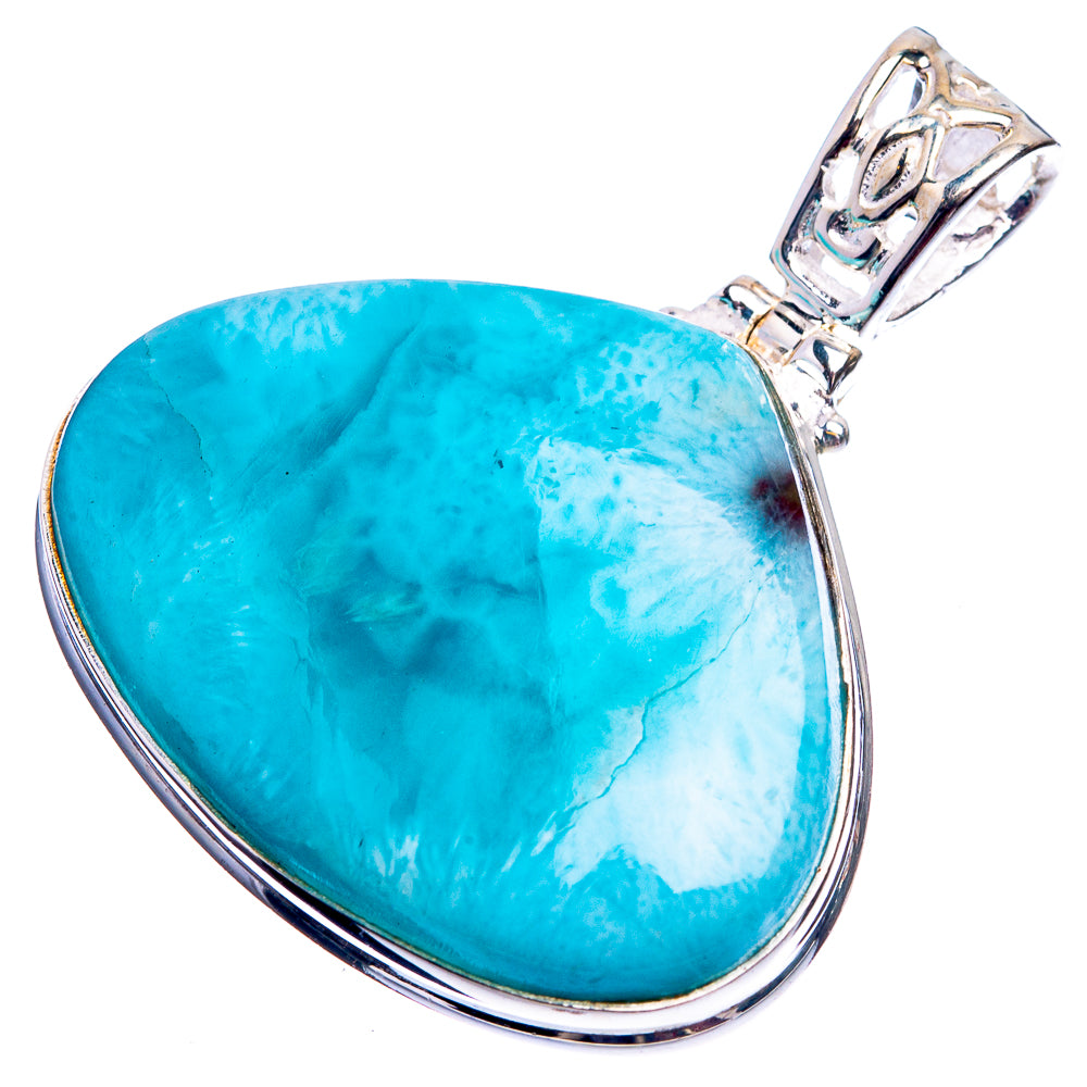 Larimar Pendant 1 1/2" (925 Sterling Silver) P39003