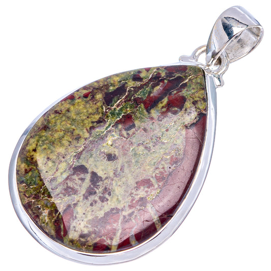 Teardrop jasper pendant in .925 sterling silver with multicolor jasper stone