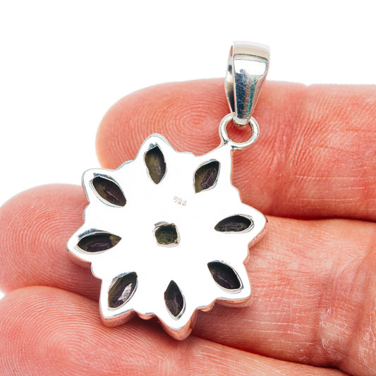 Exclusive 9-Gemstone Faceted Ruby Pendant 1 1/2" (.925 Sterling Silver)