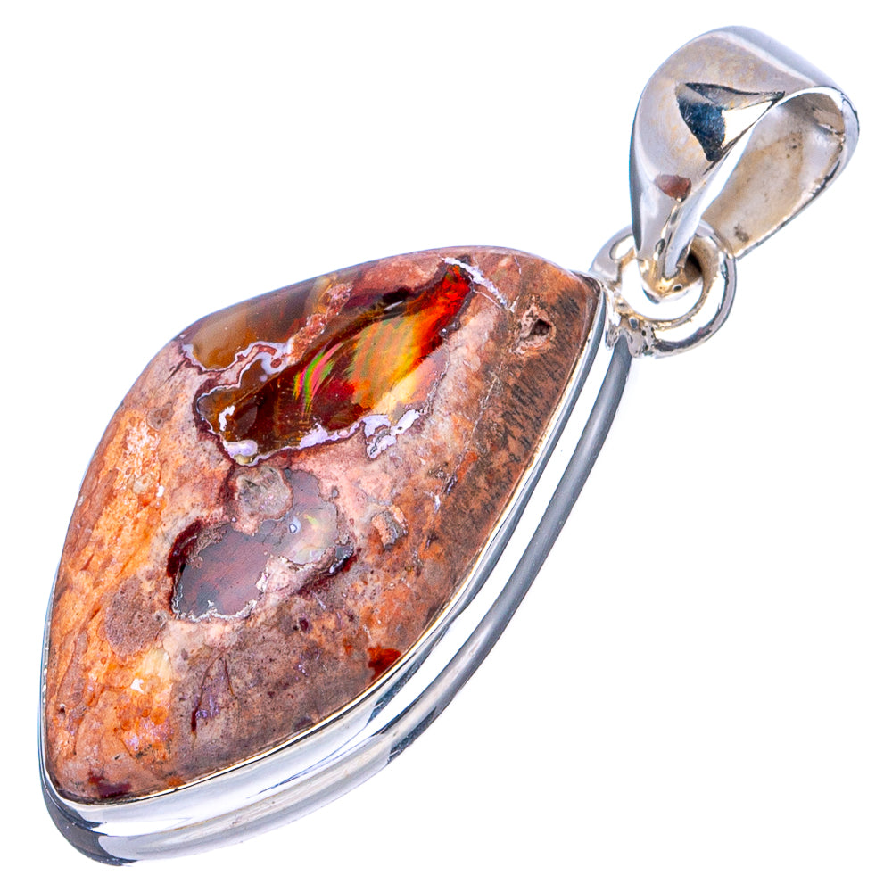 Rare Mexican Fire Opal Pendant 1 3/8" (.925 Sterling Silver)