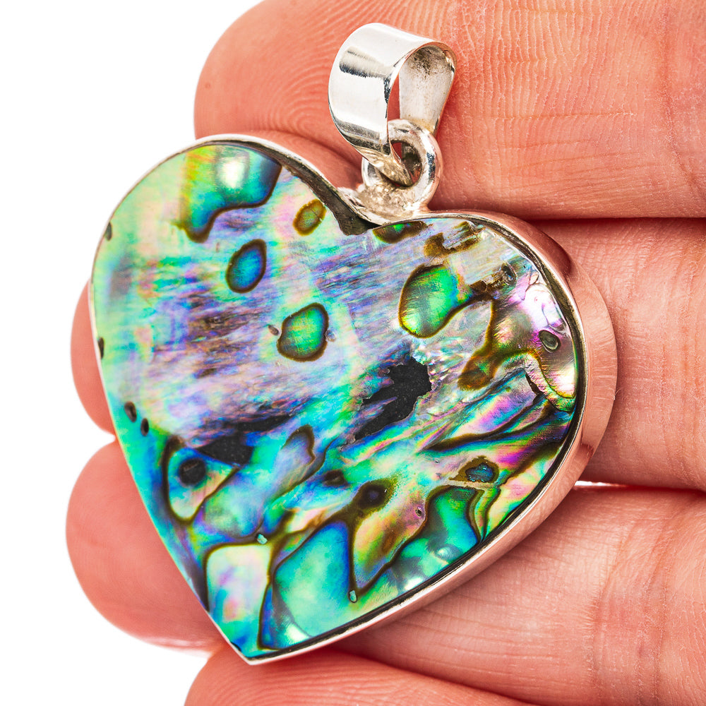 Abalone Shell Pendant 1 5/8" (.925 Sterling Silver)