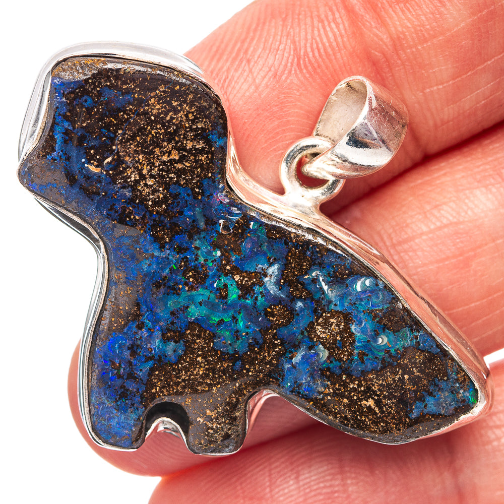 Boulder Opal Pendant 1 3/8" (.925 Sterling Silver)