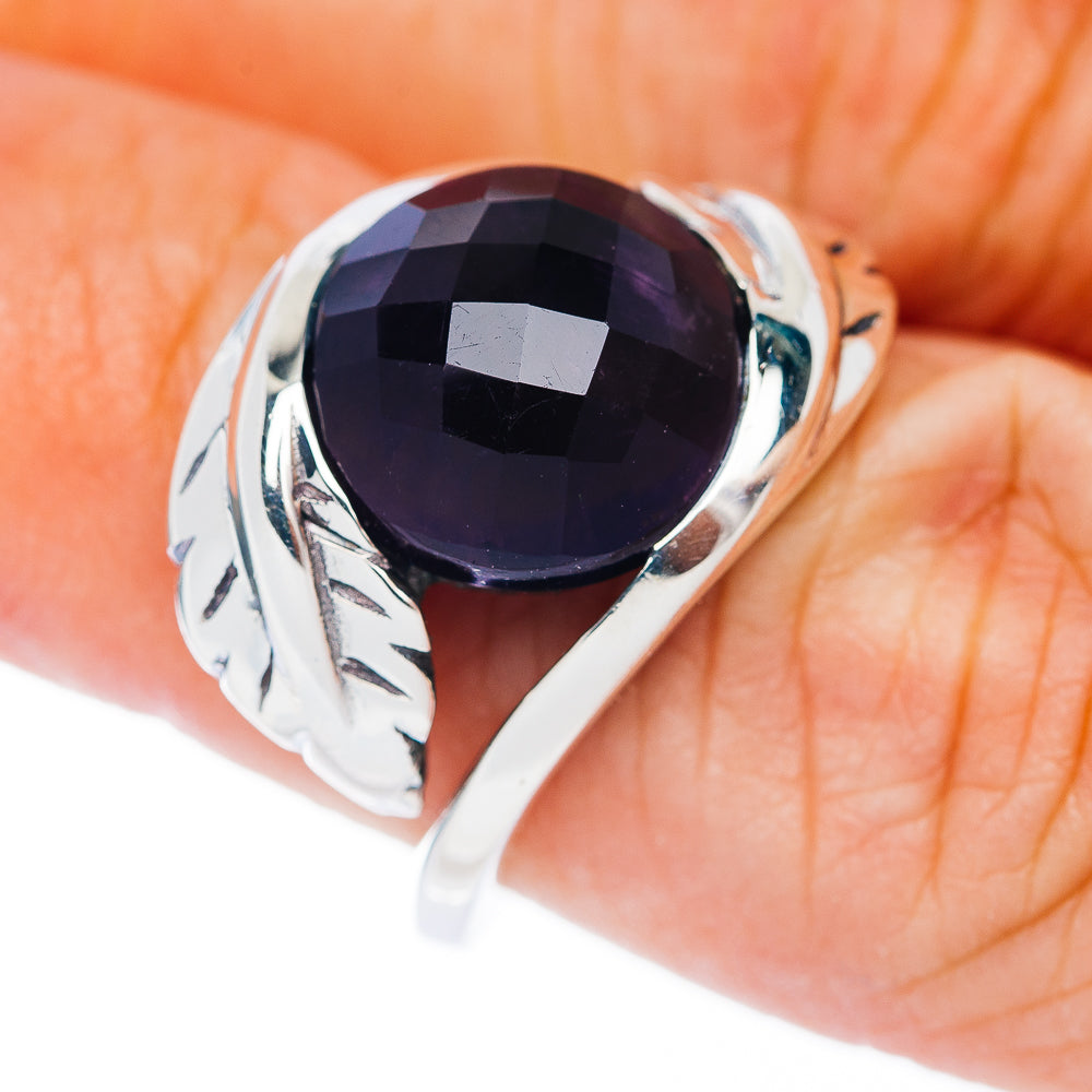 Premium Amethyst Leaf Ring Size 6 (.925 Sterling Silver)