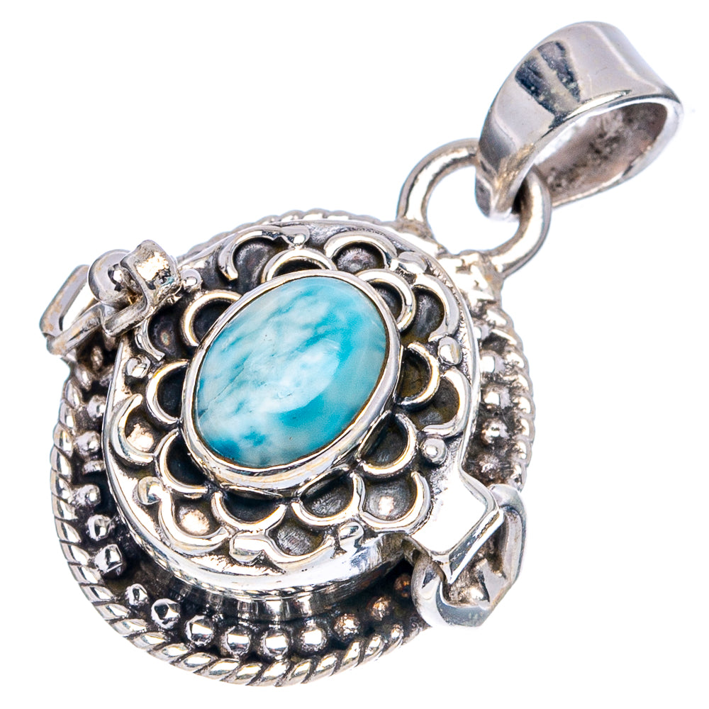 Larimar Poison Pendant 1 1/8" (.925 Sterling Silver)