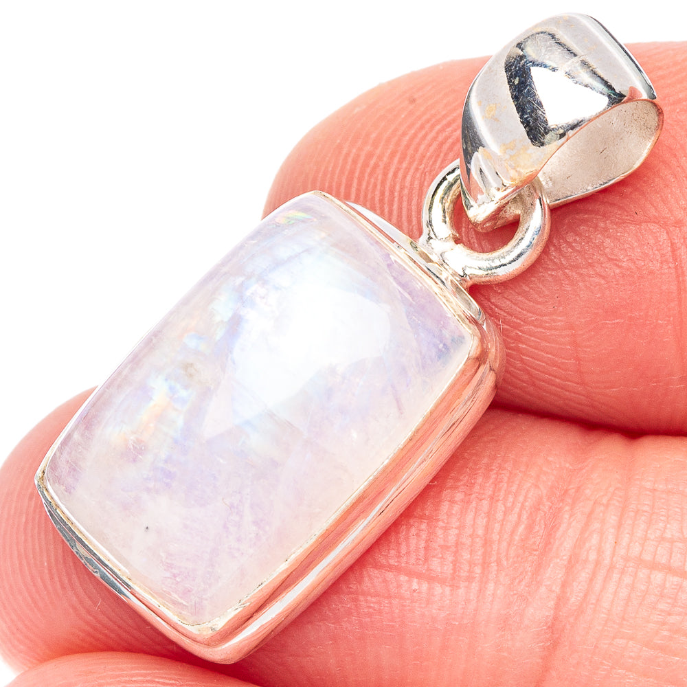 Rainbow Moonstone Pendant 1 1/8" (925 Sterling Silver) P44145
