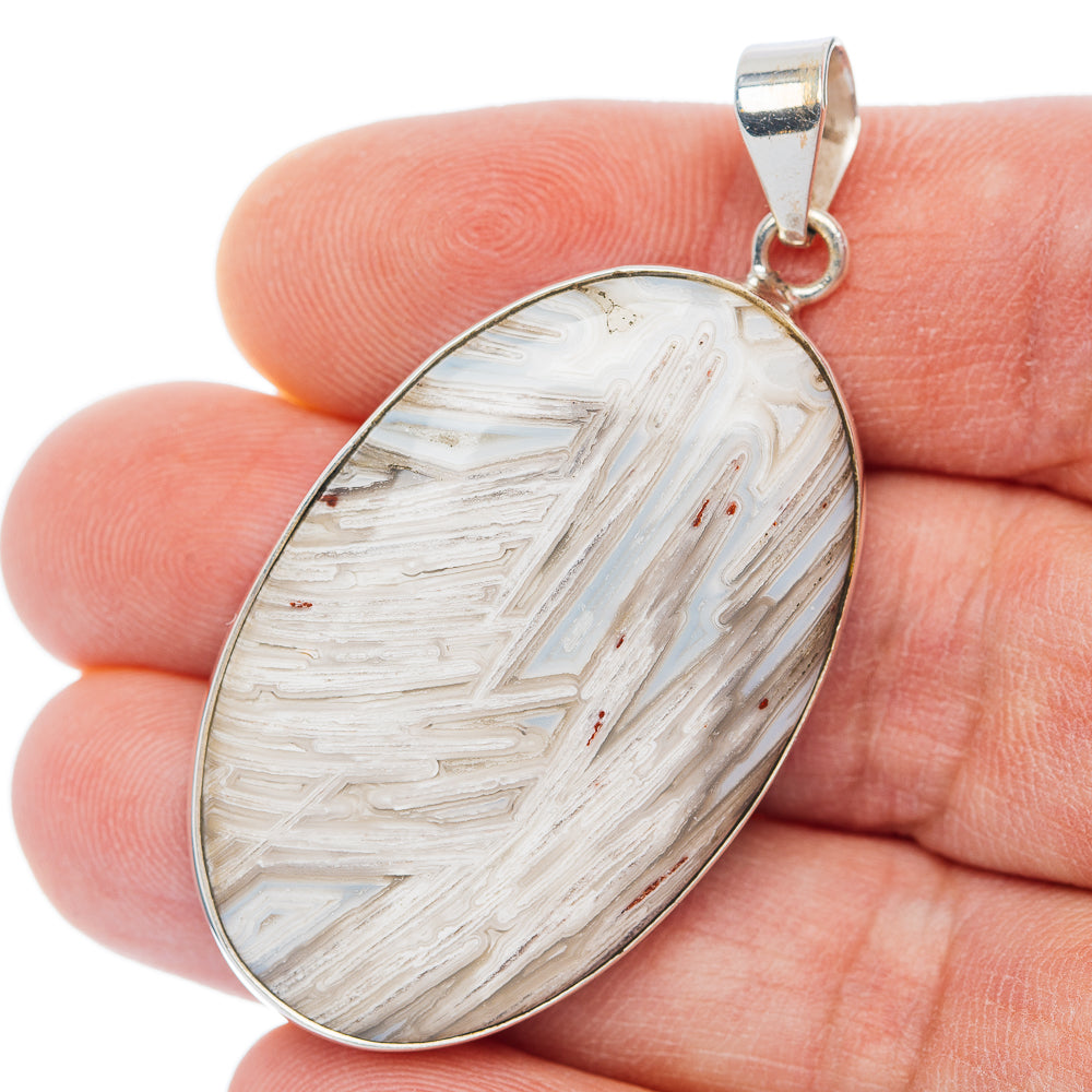 Premium Mexican Lattice Agate Pendant 2 1/8" (.925 Sterling Silver)