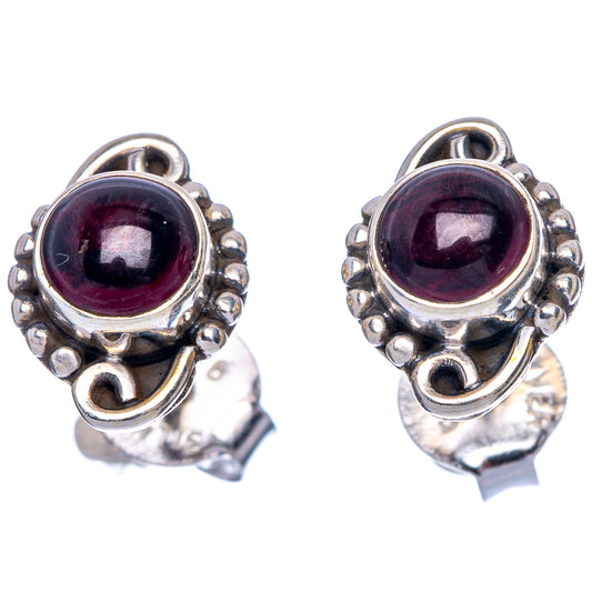 Garnet Dainty Earrings 3/8" (925 Sterling Silver) E1997
