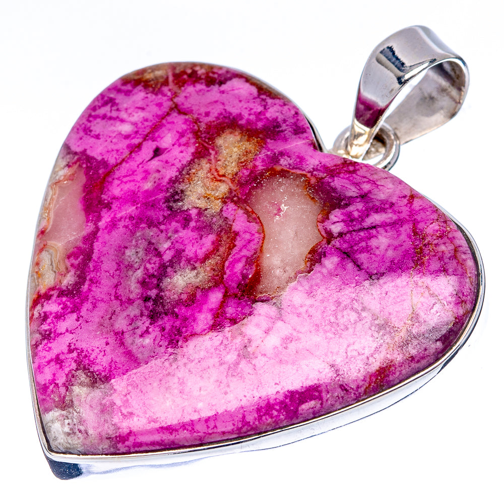 Premium Cobalto Calcite Heart Pendant 1 3/4" (.925 Sterling Silver)