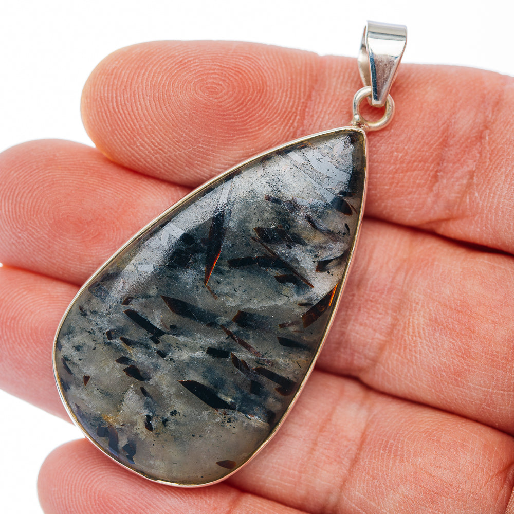 Premium Astrophyllite Pendant 2 1/4" (.925 Sterling Silver)