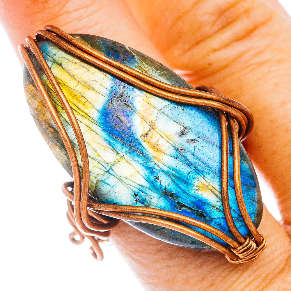 Spectrolite Wire Wrap Ring Size 8.25 (Copper)