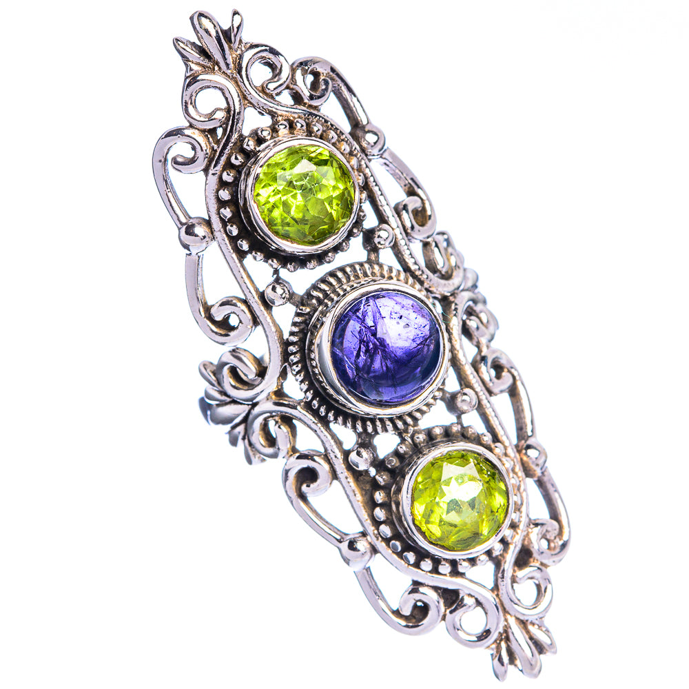 Large Tanzanite, Peridot Ring Size 6 (925 Sterling Silver) R144327