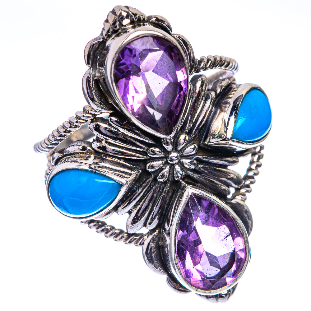 Large Amethyst, Sleeping Beauty Turquoise Ring Size 8.75 (925 Sterling Silver) RING143354