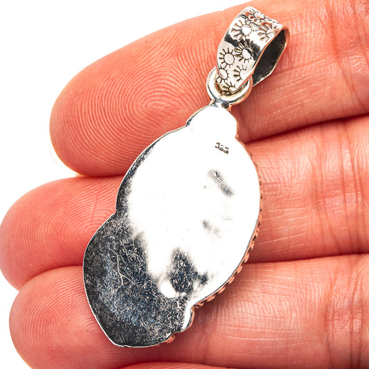 Exclusive Southwestern Style Hubei Turquoise Pendant 1 3/4" (.925 Sterling Silver)