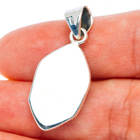 Exclusive Southwestern Style Kingman Turquoise Pendant 1 3/8" (.925 Sterling Silver)