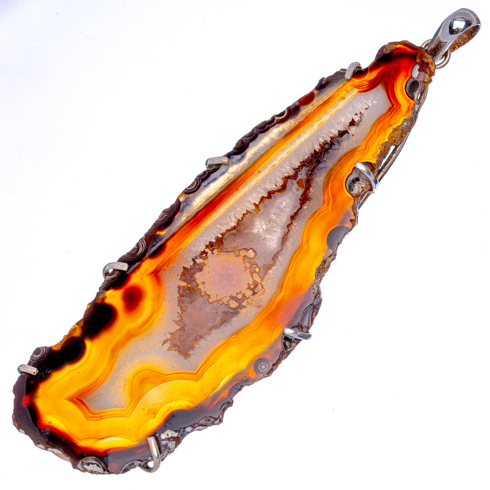 Gigantic Agate Slice 4 5/8" Pendant (925 Sterling Silver) P40002