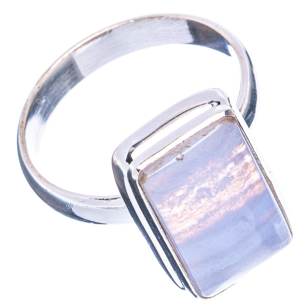 Blue Topaz Agate Ring Size 8.75 (.925 Sterling Silver)