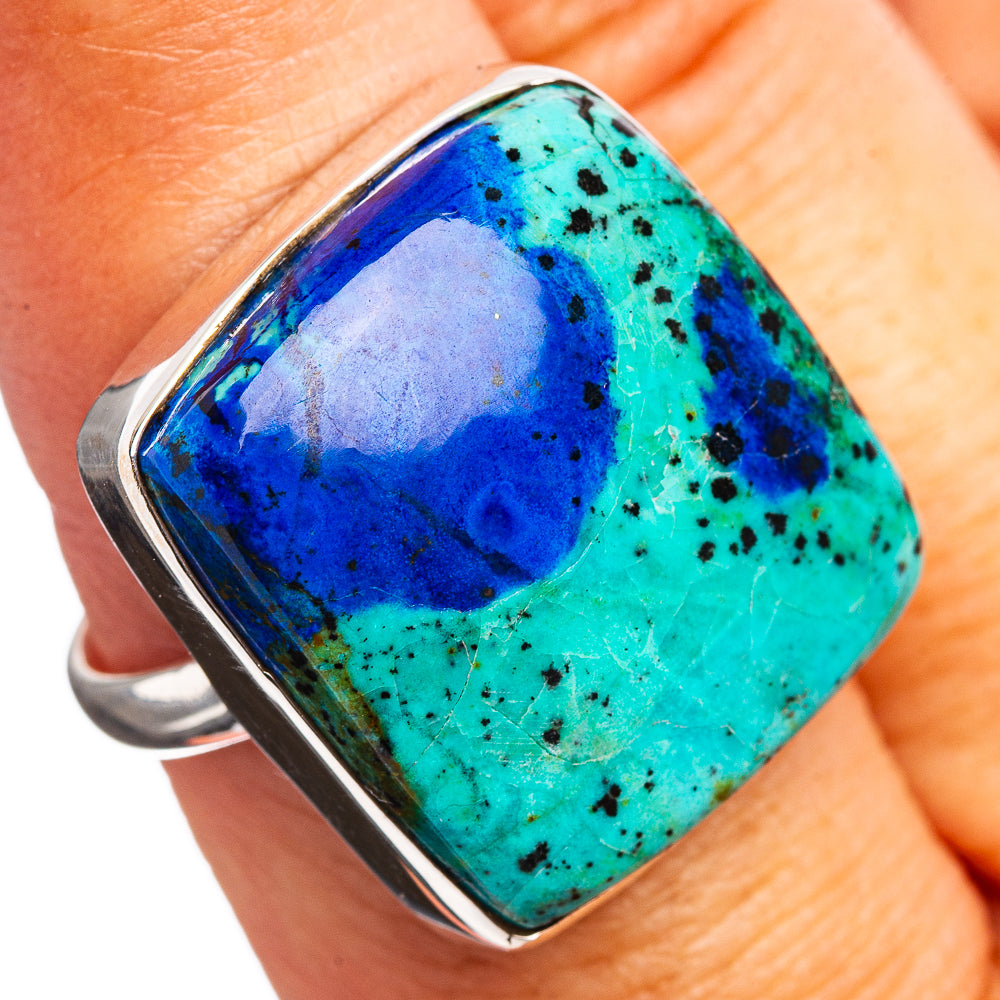 Premium Bluebird Azurite Ring Size 8.5 (.925 Sterling Silver)