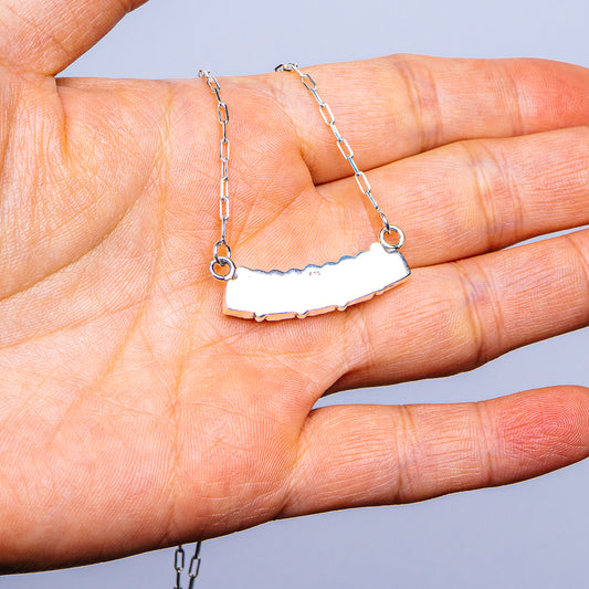 Southwestern Style Kingman Turquoise Necklace 17 to 19" (.925 Sterling Silver)