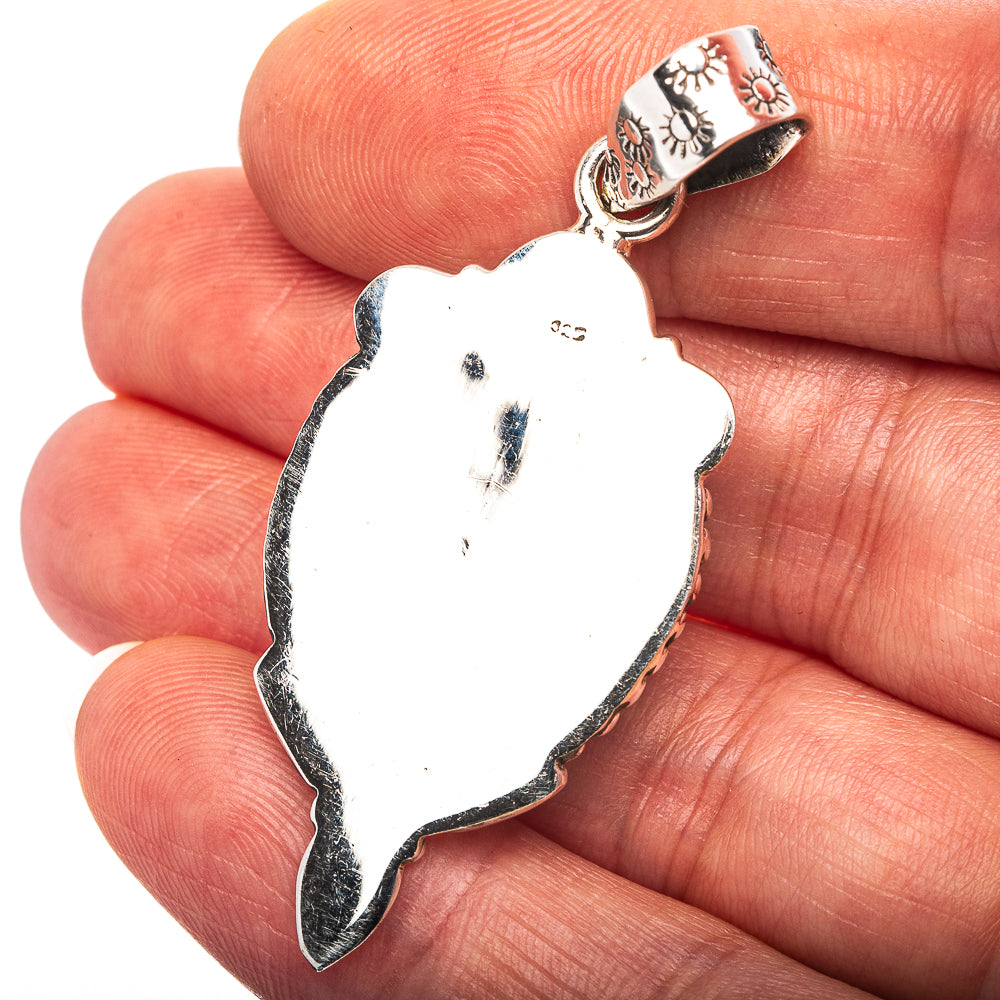 Exclusive Southwestern Style Hubei Turquoise Pendant 2" (.925 Sterling Silver)