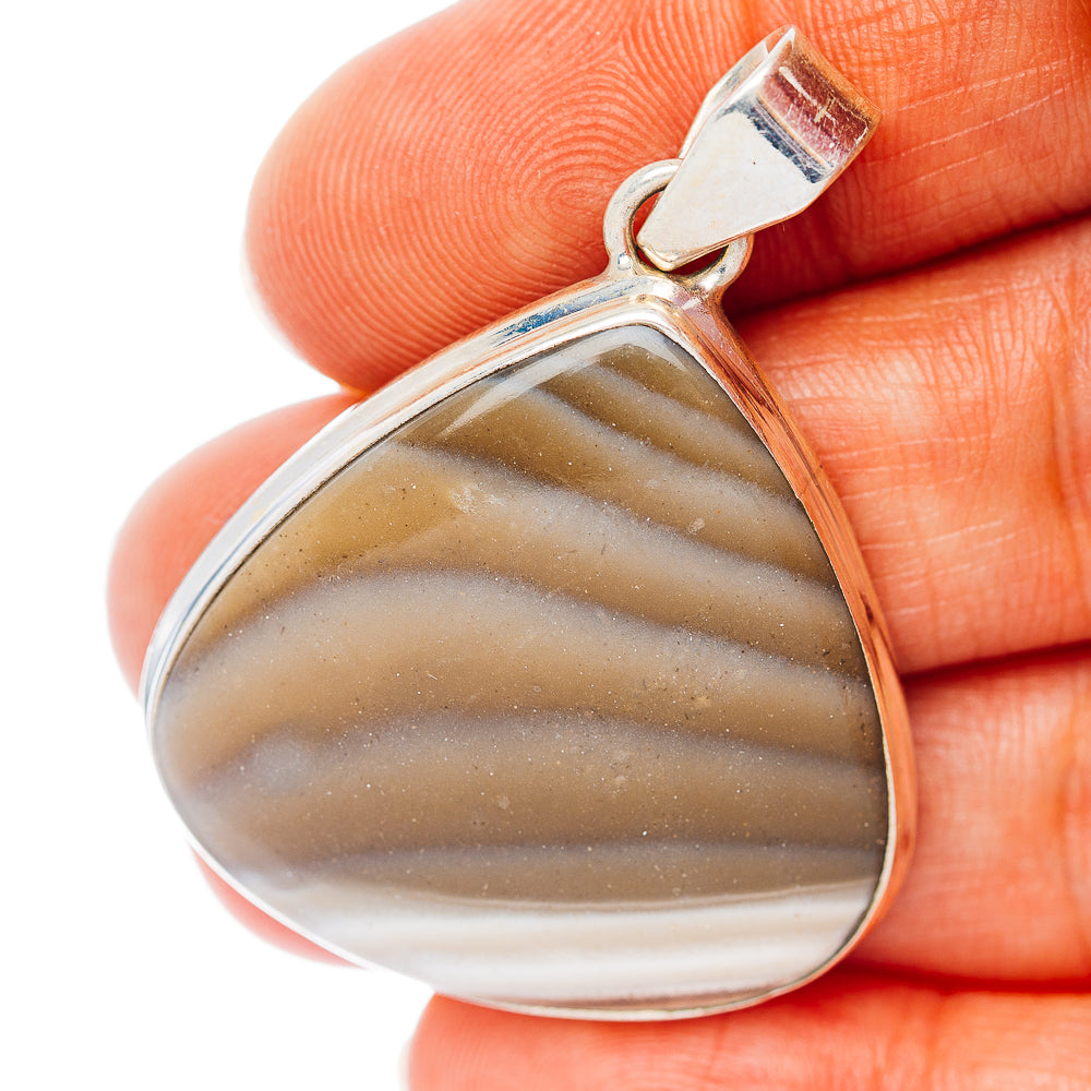 Striped Flint Pendant 1 5/8" (.925 Sterling Silver)