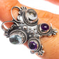 Large Natural Aquamarine, Amethyst 925 Sterling Silver Ring Size 6.5